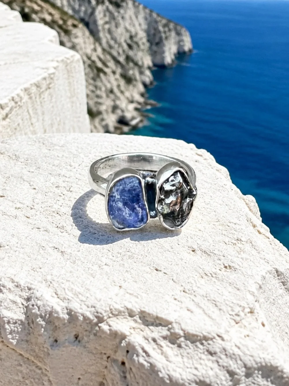 NEW! Tanzanite & Meteorite Ring